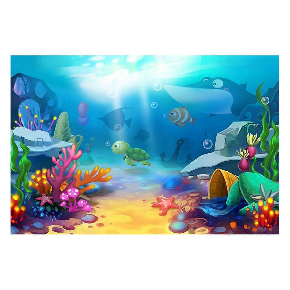 Underwater World Photography Backdrop Mural Wall Backdrop for Photo Booth Prop Multi-Colored 150x90 Cm Advanced Digital Printing 1Set