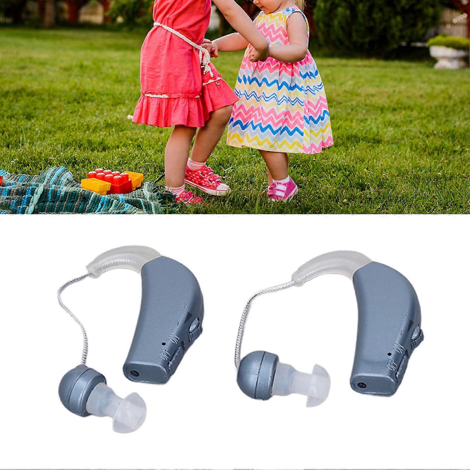 2PCS Sound Hearing Device Rechargeable Sound Enhancer Aids with Noise Reducing Feature for Adults Seniors Blue 