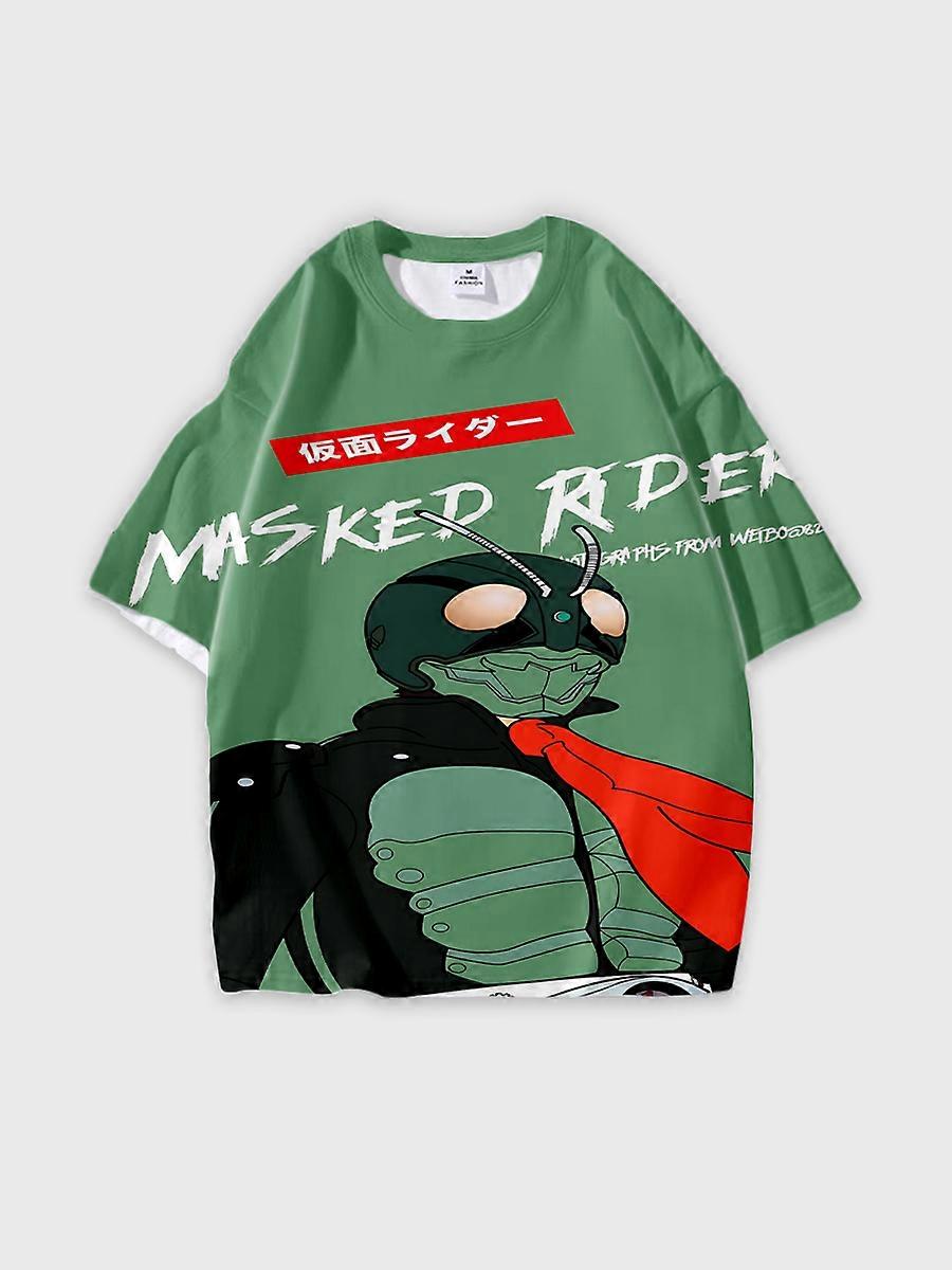 T-shirt round neck Role Pattern loose short sleeve I72