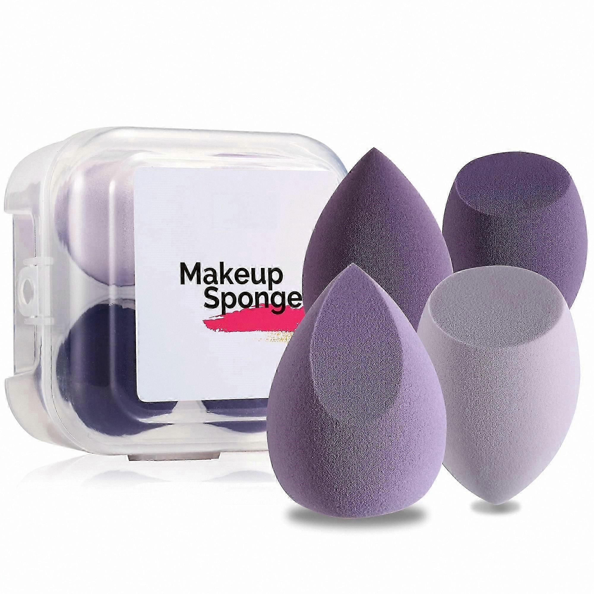 4-Pack Purple Cosmetic Sponges for Foundation Application