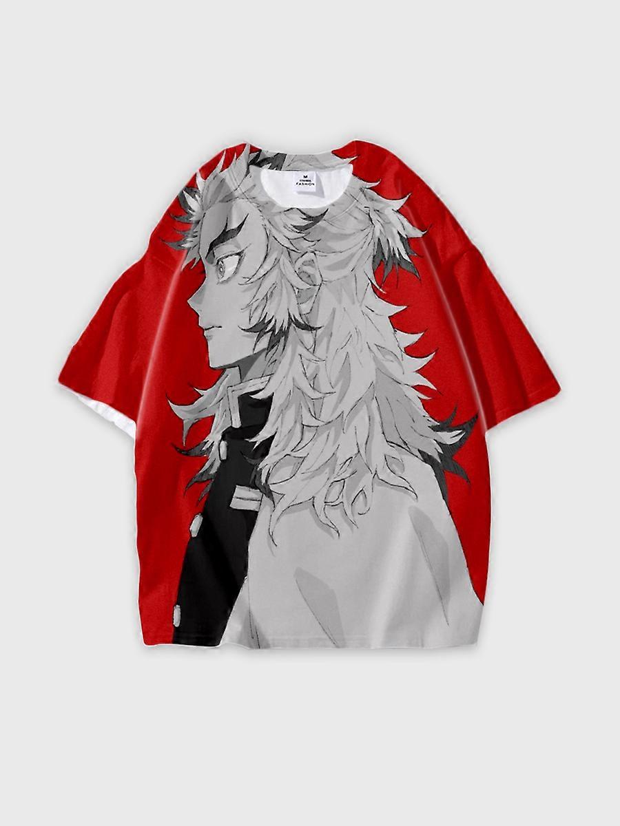 T-shirt round neck Character Pattern loose short sleeve P583