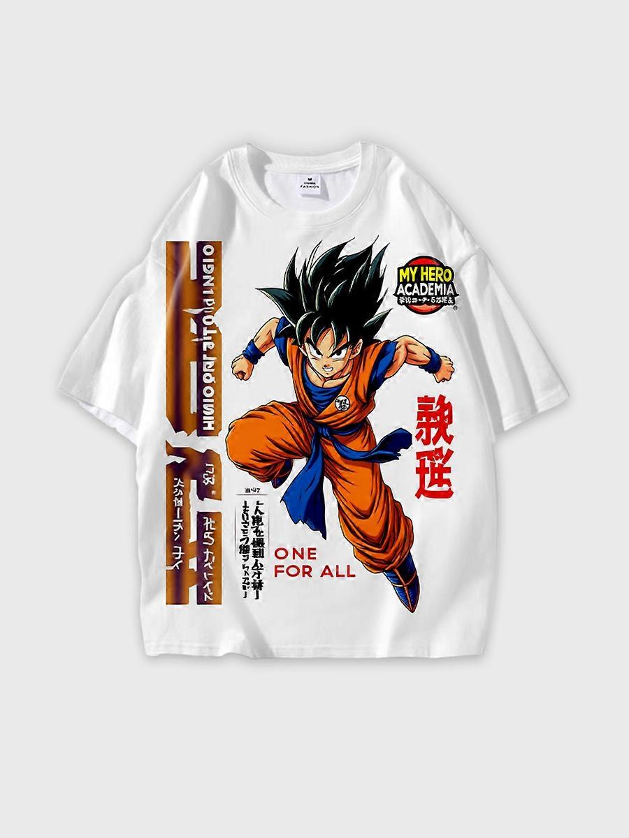 T-shirt girocollo Cartoon Pattern manica corta sciolta P2544