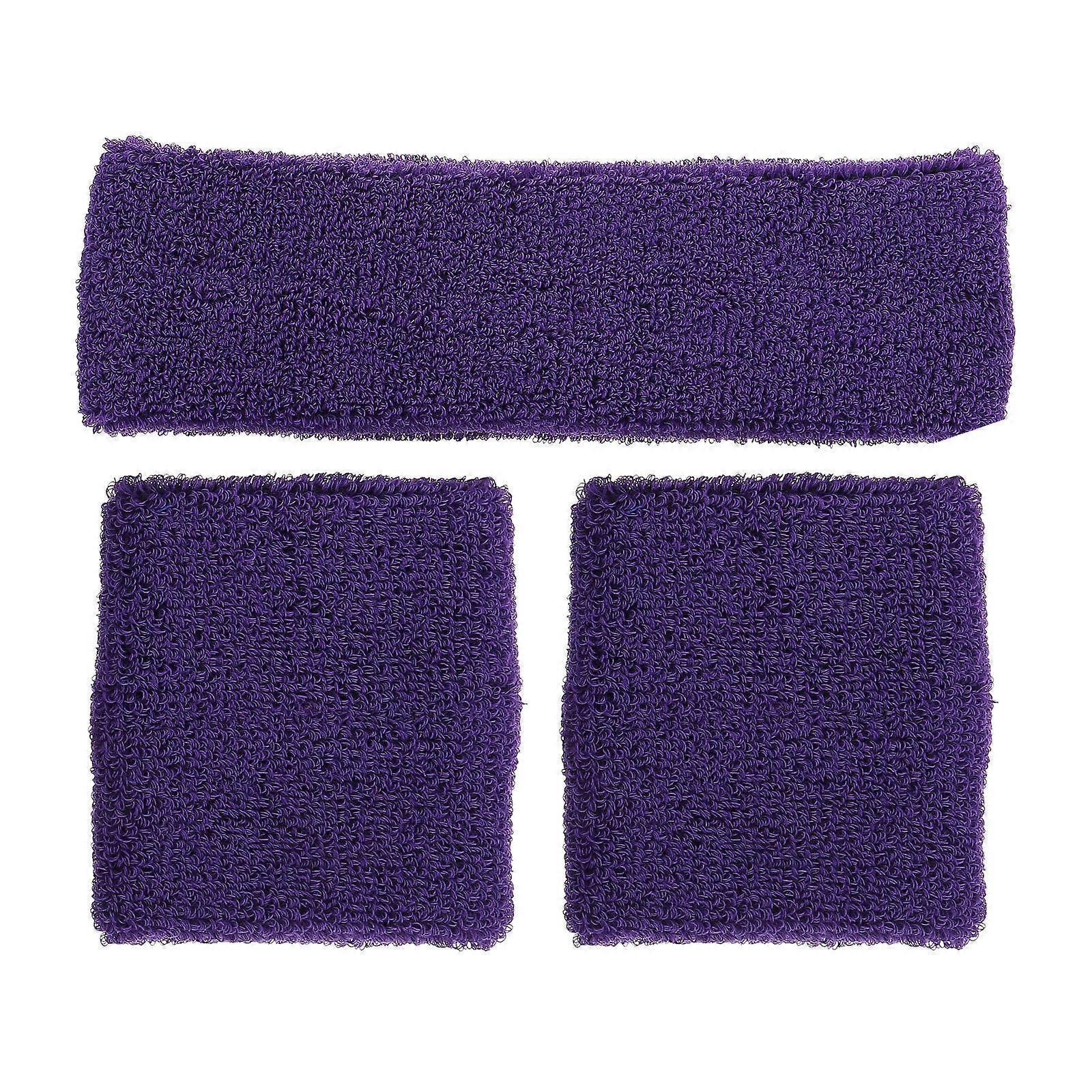 Sweat-Absorbing Sports Headband Set for Everyday Activities and Fitness in Purple Comfortable Material 1 Set