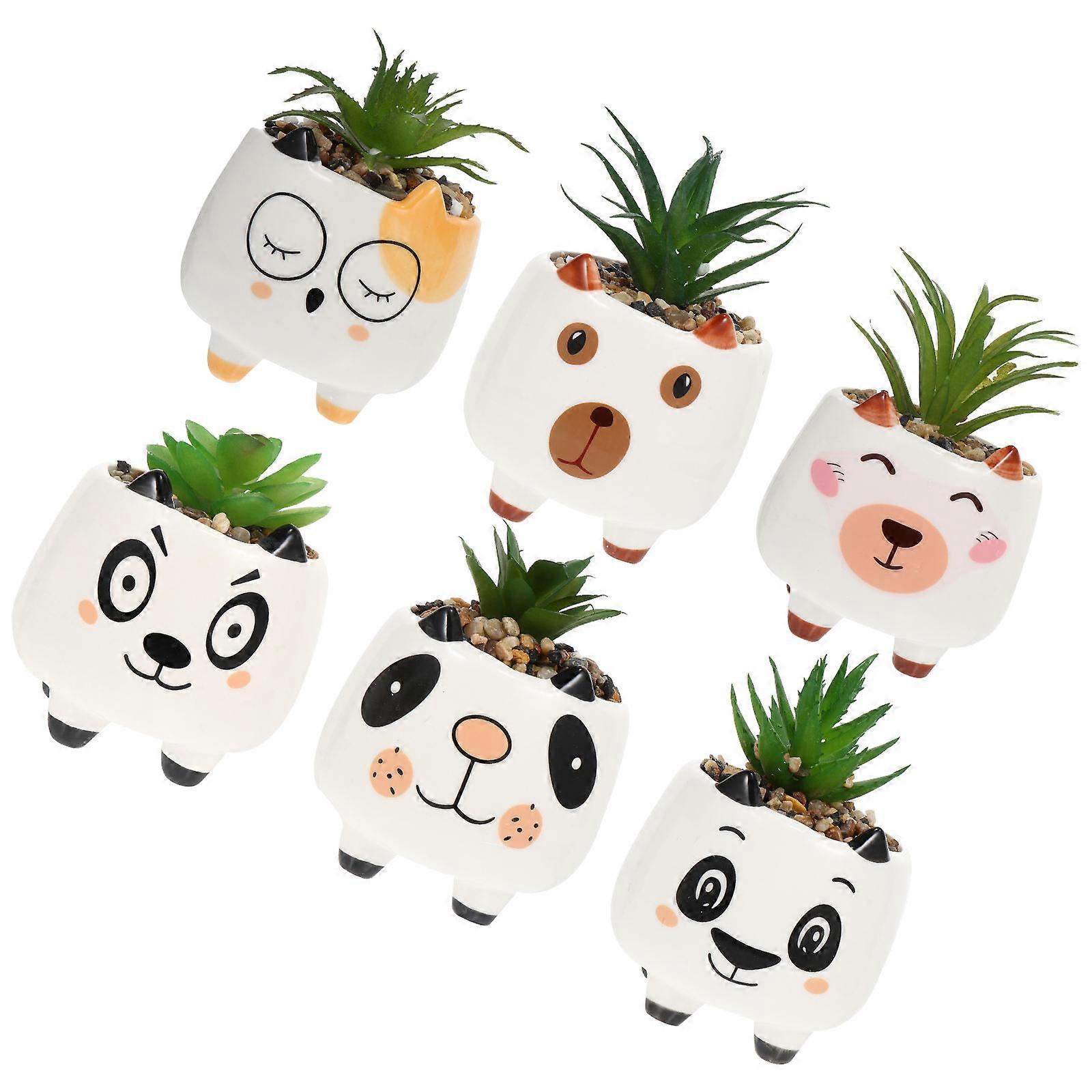 6Pcs Simulation Succulent Adornments Realistic Appearance Decoration Item For Home Decor