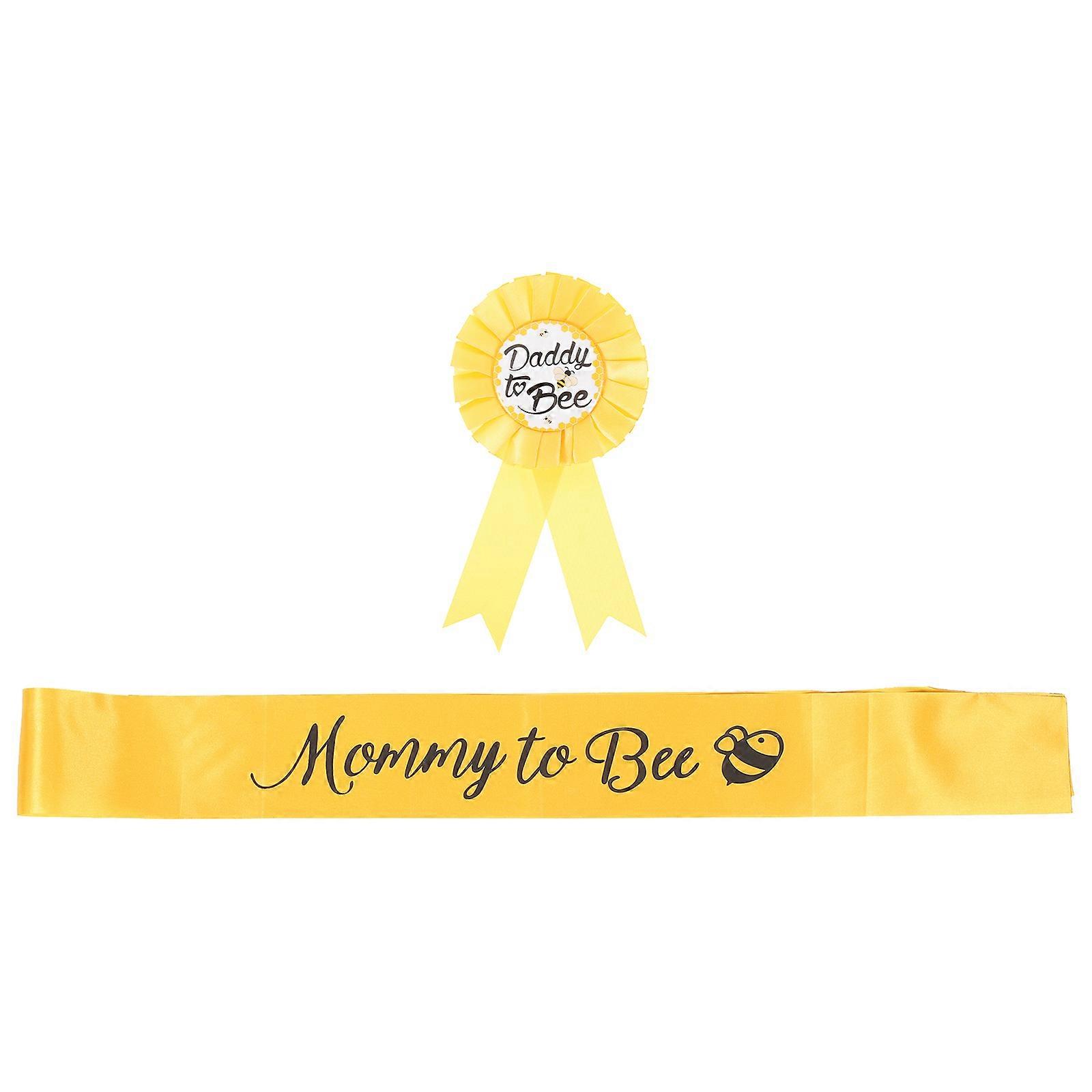 Gender Reveal Celebration Sash Set For Moms To Be Fashion Accessories Flower Shape 1 Set