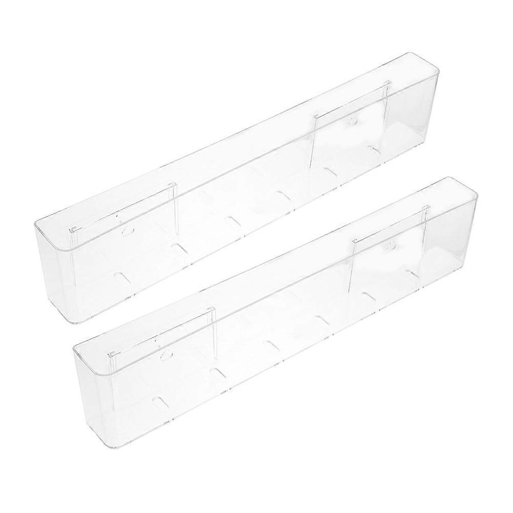 Wall Mount Acrylic Album Holder for Storage Use White 2Pcs