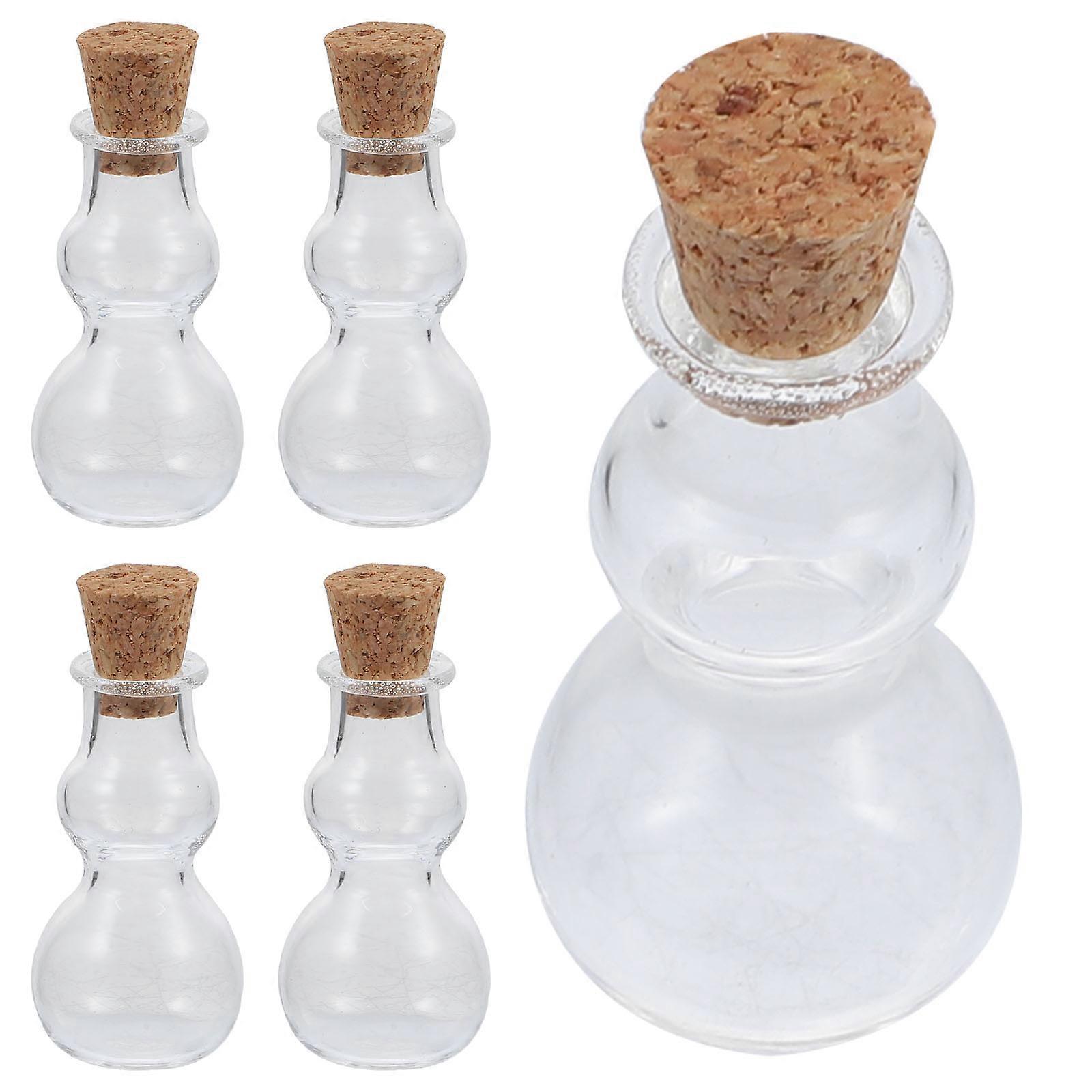 5pcs Mini Glass Bottles with Stoppers – Small Wishing Bottles, Portable Tiny Glass Charms for Weddings, , and Memory Keepsakes