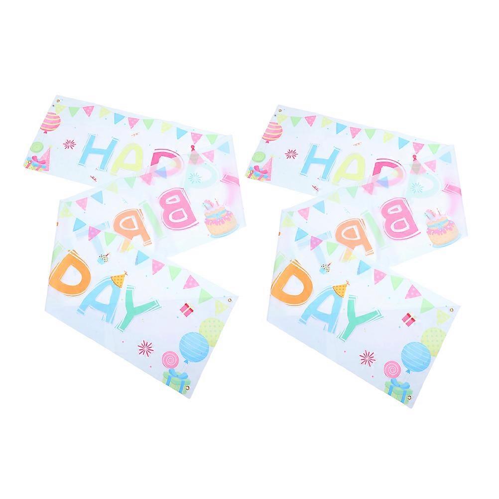 Durable Polyester Birthday Banner for Decoration Vibrant Suitable for Indoor Outdoor Use 2pcs