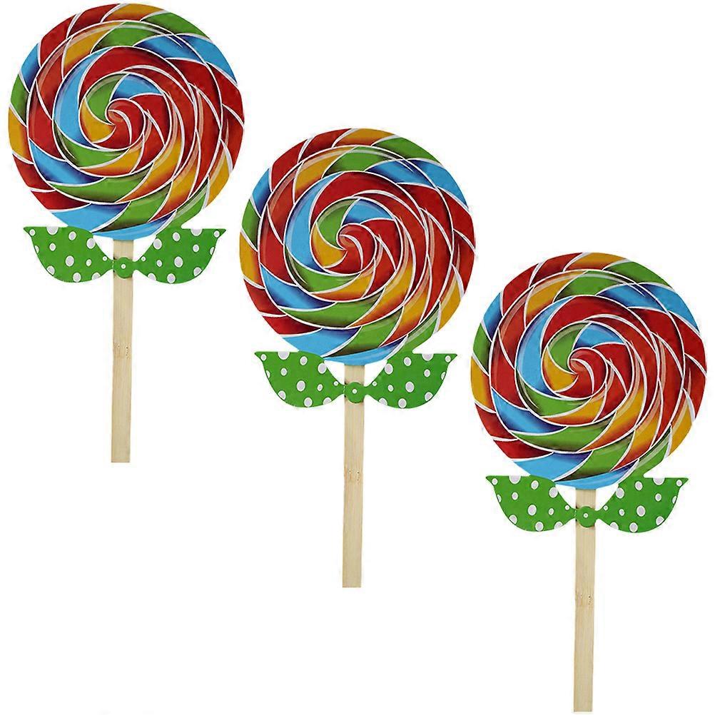 Lollipop Candy Decoration Photo Prop Party Scene Decorative Assorted Color Round Simulation Design 3Pcs
