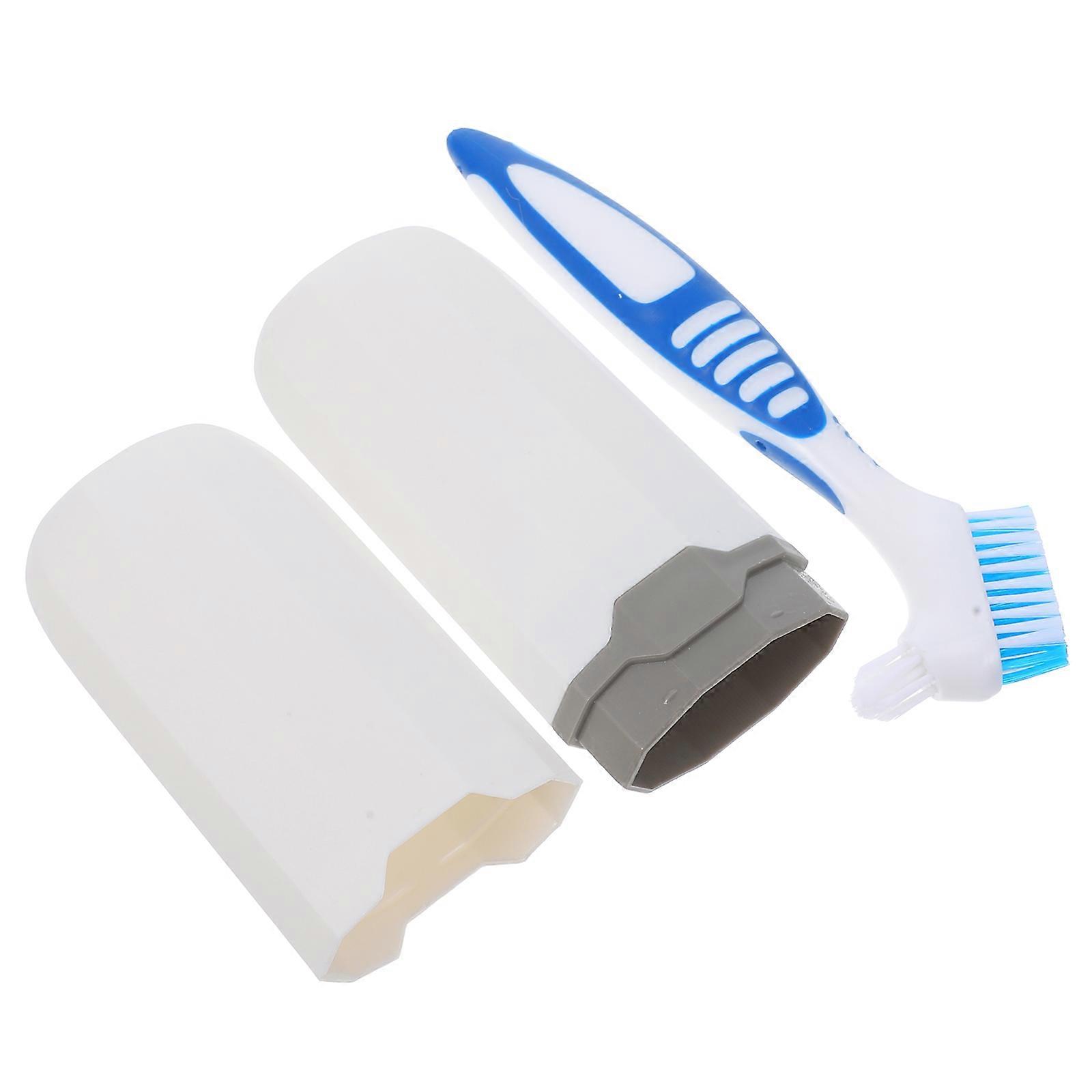 1 Set Portable Travel Toothbrush with Storage Case Double Sided Cleaning Brush for Teeth Care