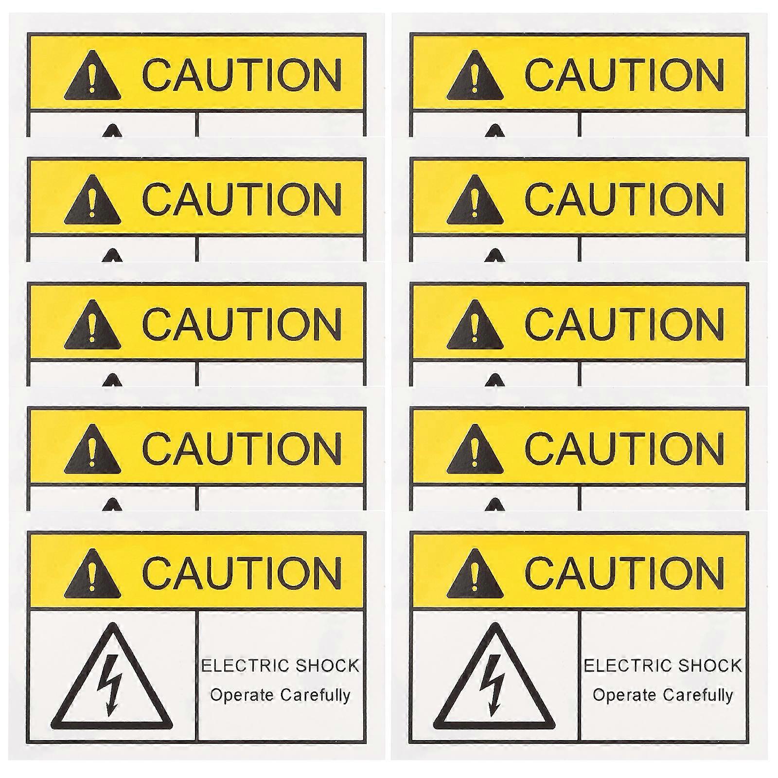 Caution Stickers Warning Labels For Electrical Hazards Equipment Ground Use 6X4CM Smooth Surface 10Pcs