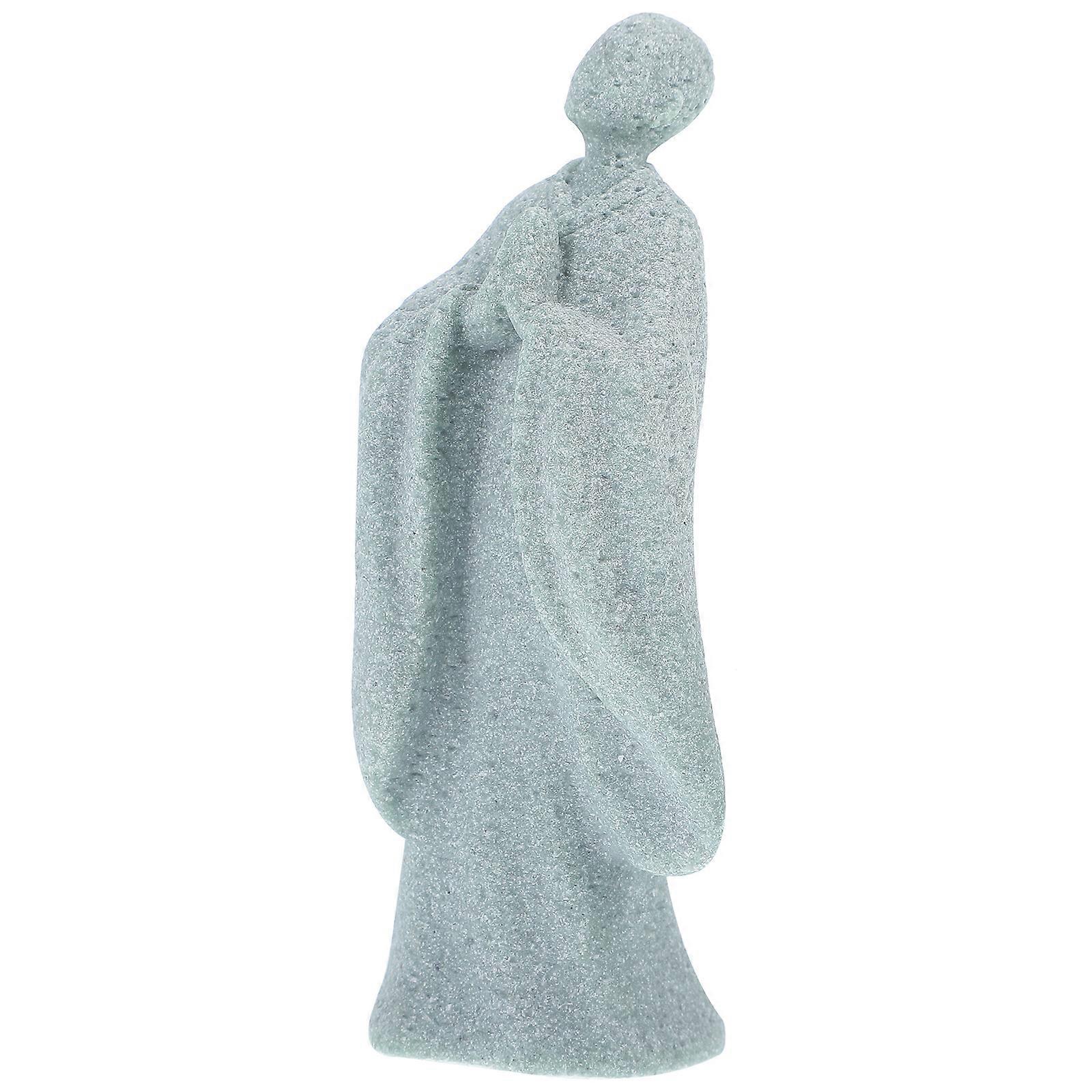 Compact Zen Sculpture Buddha Statue Light Grey Ornament Ideal For Use 1Pack