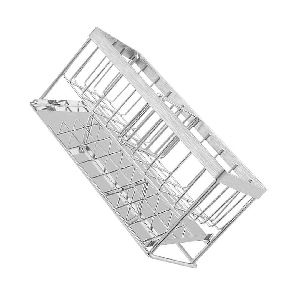 Storage Shelf Kitchen Storage Rack Organizing Home Use Countertop Holder Silver Rectangular 8.5×3.9×3.3in 1Pack