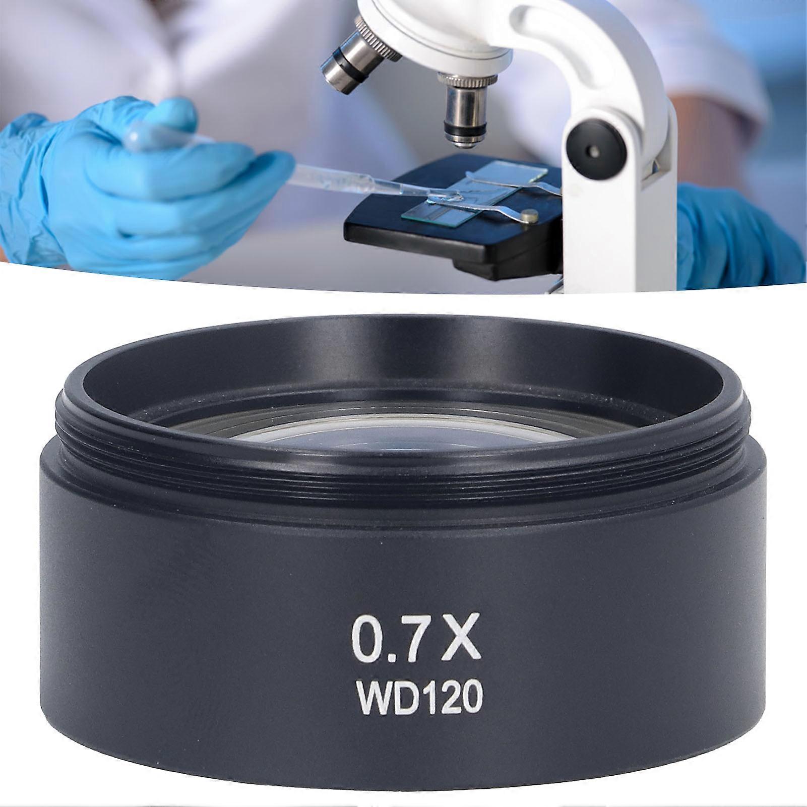 Auxiliary Objective Lens Barlow Stereo Microscope Micro Oil Proof Protective M48 0.7X 120mm
