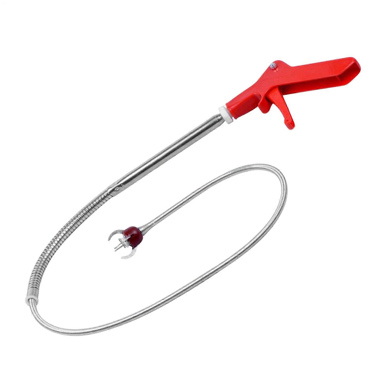 WC snake drain unclogger, flexible plumbing tool, durable toilet snake with claw picker