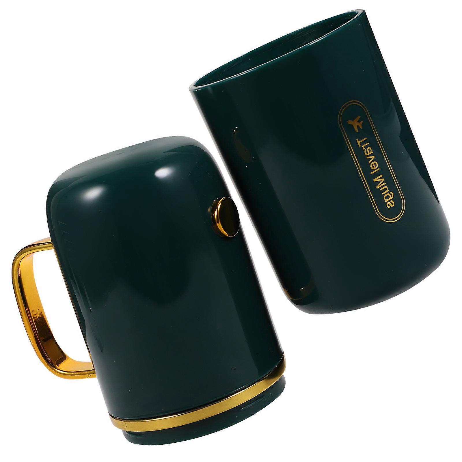 Green Portable Toothbrush Holder Travel Case for Women PP Material Durable Design 0.5 L