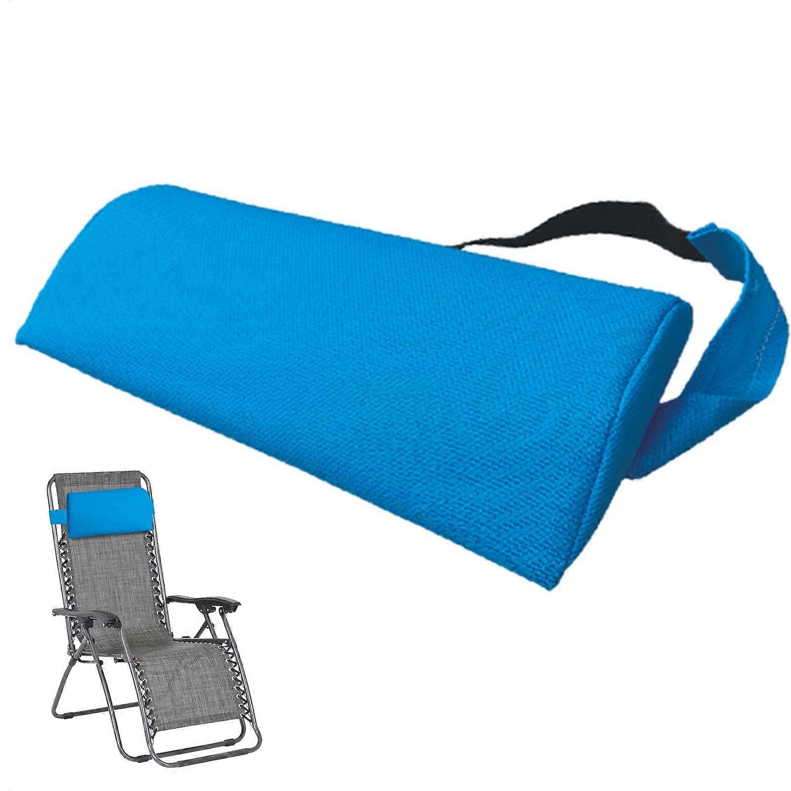 Ergonomic neck support pillow, ergonomic design for removable head and neck pillow, cervical pillow, reclining cushion, Light Blue