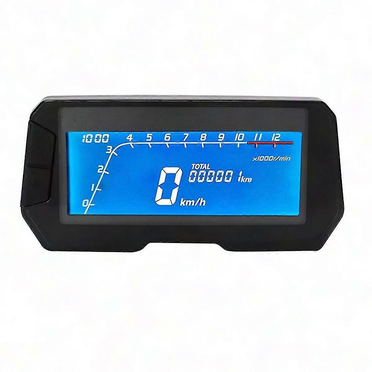Universal 6 Gear LCD Digital Speedometer Odometer for Motorcycles 12000RPM LED Backlight 2-4 Cylinders