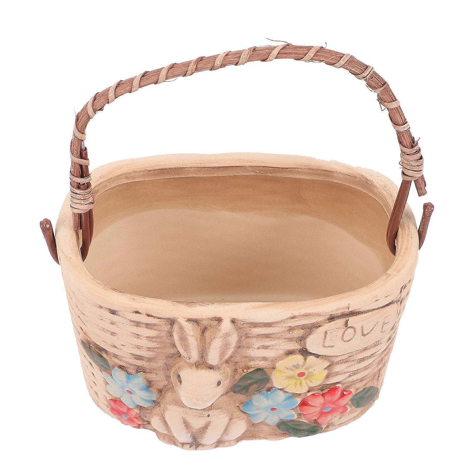 セラミック漫画ウサギ多肉植物プランター植物用クリエイティブストレージスタンド、サボテンガーデン愛好家のための装飾ポット、ホームプラントホルダー