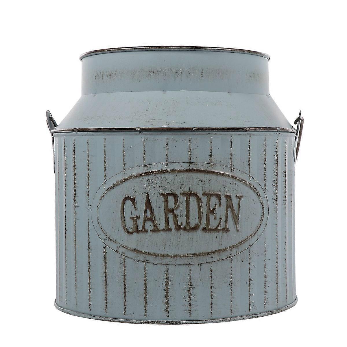 Retro Dried Flower Vase Metal Rustic Flowers Bucket for Indoor Outdoor