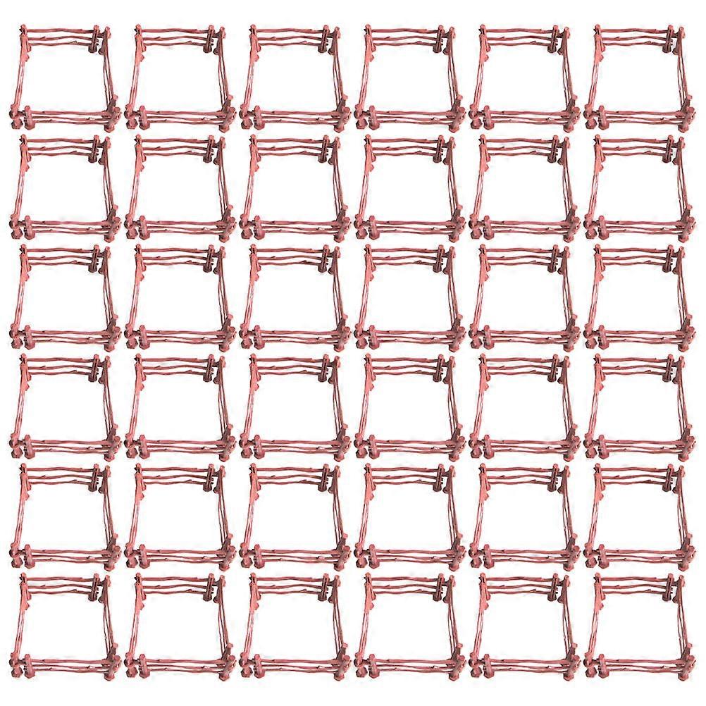 Craft Fence Models For Home Decor And Garden Landscaping 80Pcs Dark Red Micro Landscape Fence Decors