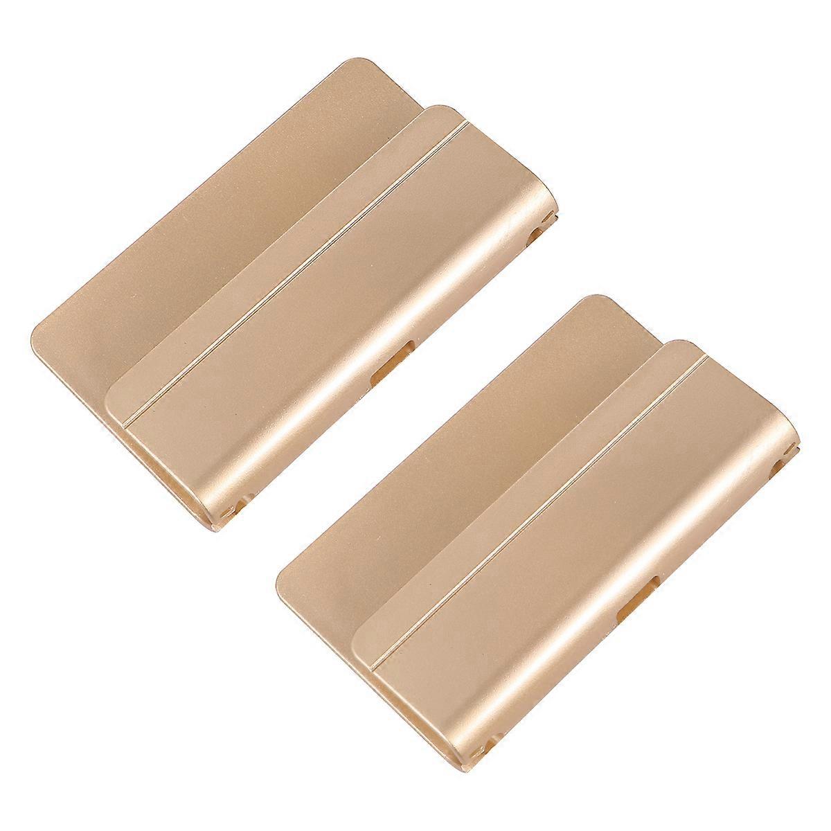 Versatile Wall Phone Rack Golden Rectangular Design For Home Office Use 2Pcs