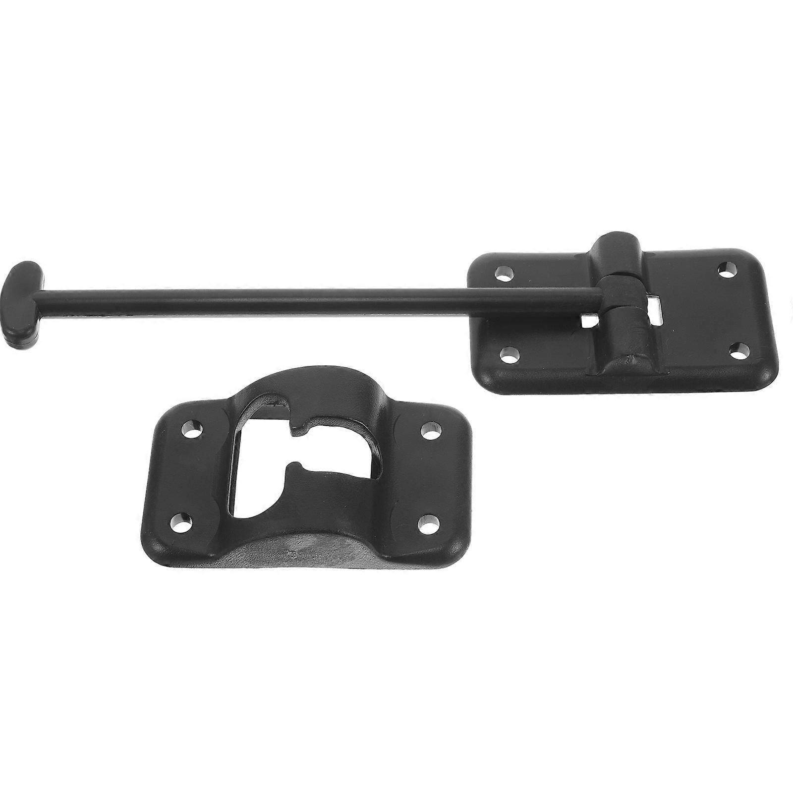 Black Door Catch For Travel Trailers Plastic Latch Ideal For Campers Prevent Loosening 8.65X2.67X1.65IN Versatile Usage 1Pcs