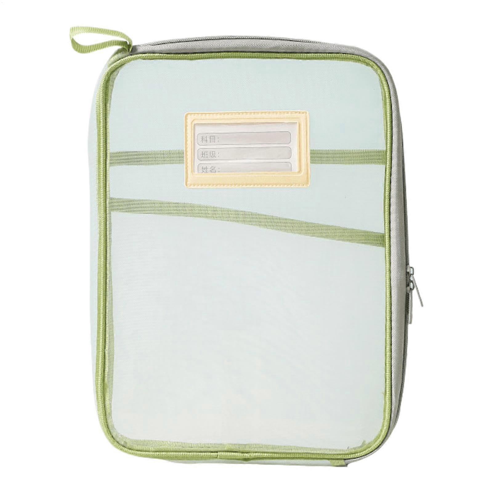 Waterproof Document Bag A4 Files Transparent Green Large Opening File Organizer Stationery Storage