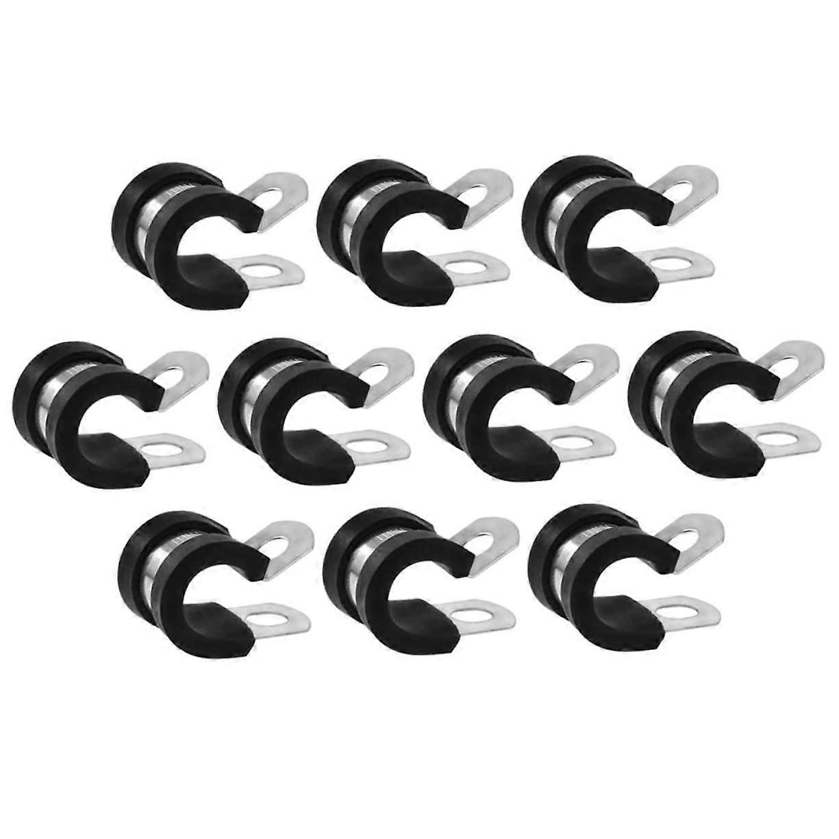 10-Piece Adjustable Rubberized Cable Clamps for Flexible Hose and Cable Management, Universal Fit, Durable Design