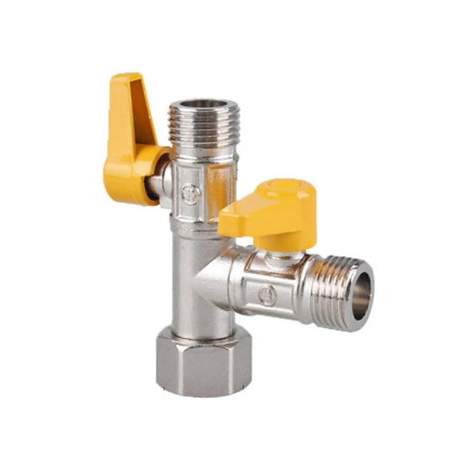 G1/2 Inch Shower ThreeWay Diverter Valve TType Turn Suitable for Bathroom Kitchen