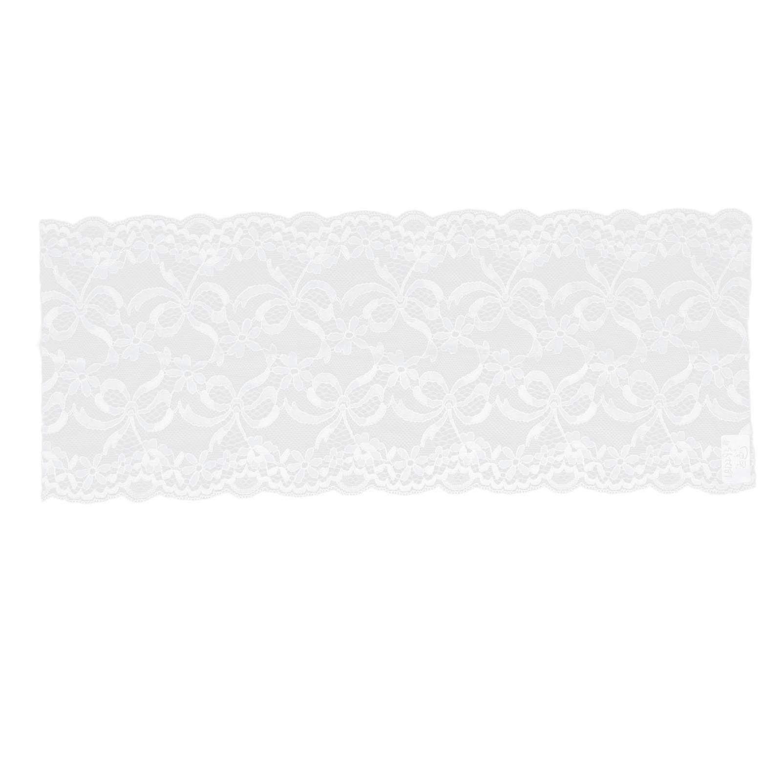 Elegant White Lace Ribbon - 19cm Wide, 10 Yards Long for Clothing Accessories - Good Elasticity & Easy to Use for Creative Projects