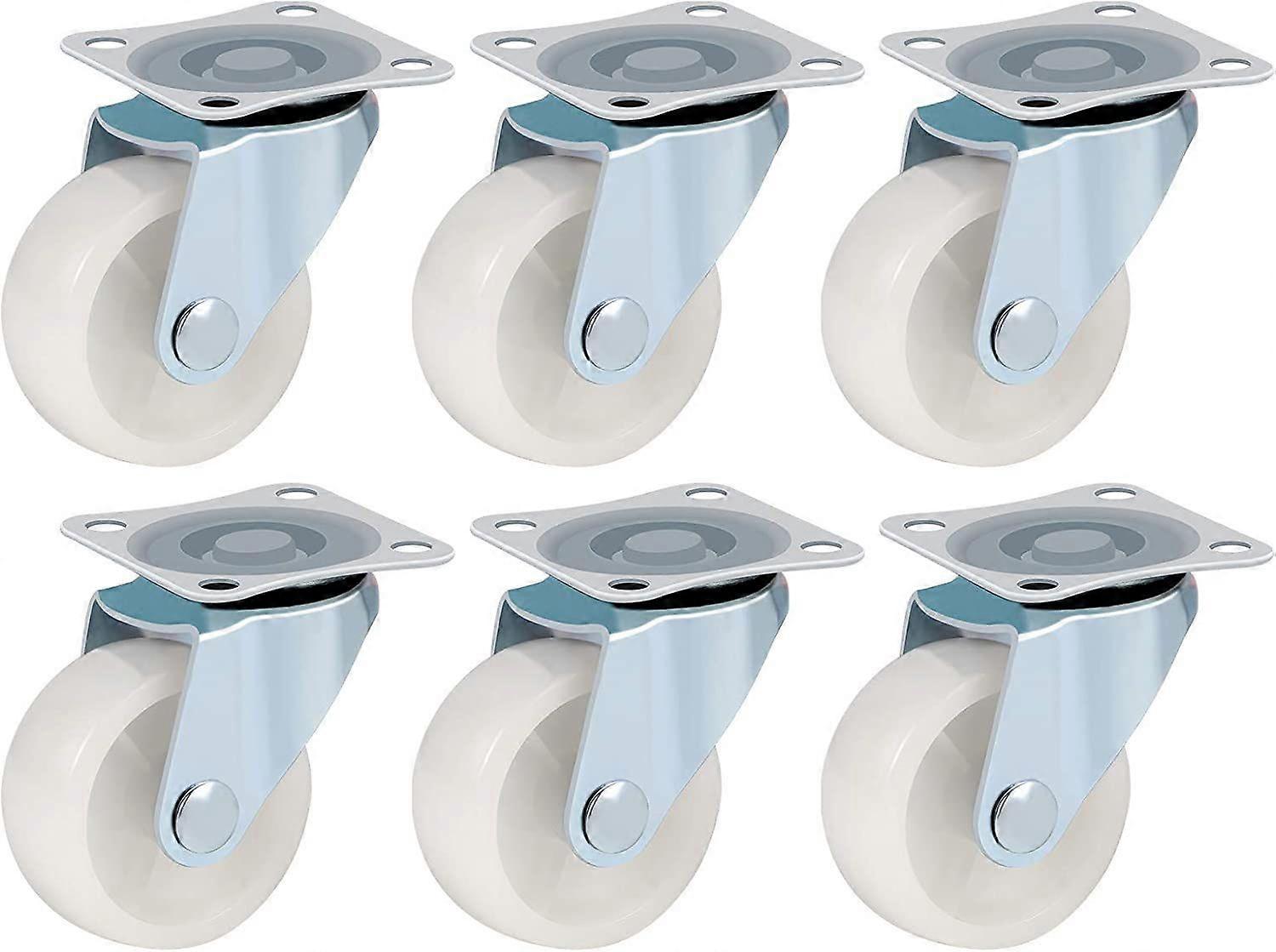 6 roues pivotantes robustes avec doubles roulements à billes