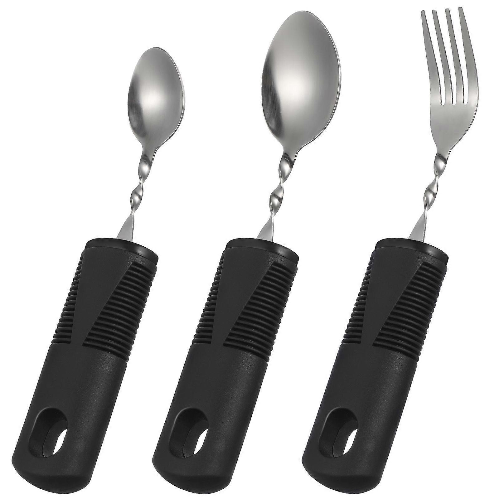 3pcs Elderly Cutlery Portable Cutlery Bendable Spoons Fork Utensils for The Disabled
