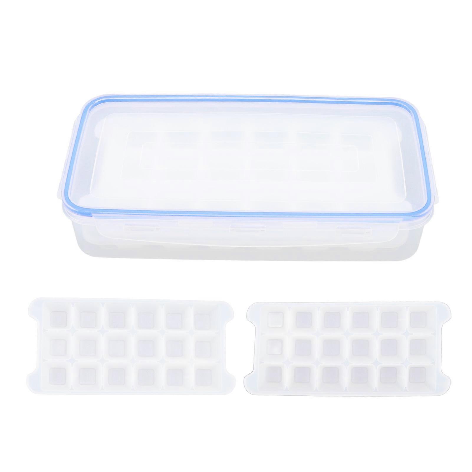 1.7L Ice Cube Tray, PP Silicone, 2 Tier, 36 Grids, Home Ice Maker Accessory with Lid Sealing Strip