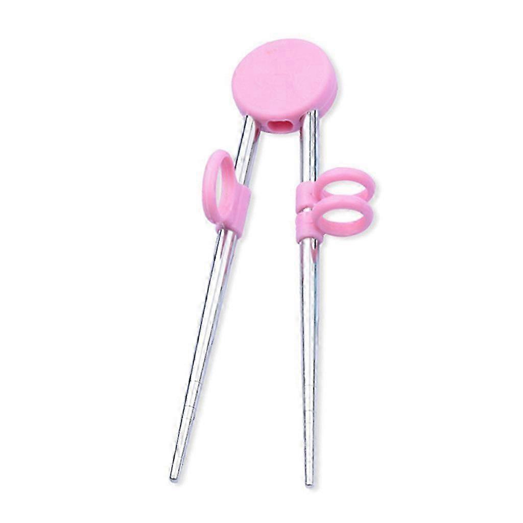 Kids Children Training Chopsticks Learning Chop Sticks Helper Reusable Tableware  Pink