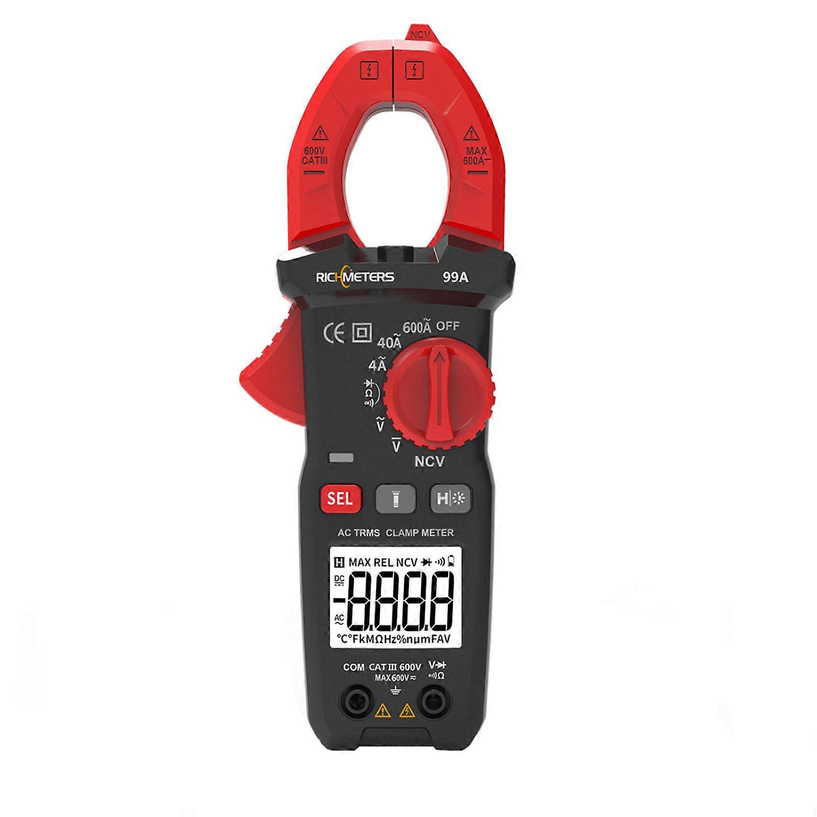 Clamp Multimeter AC/DC 600A Digital Multimeter Current Temperature Capacitance Voltage Resistance Multimeter