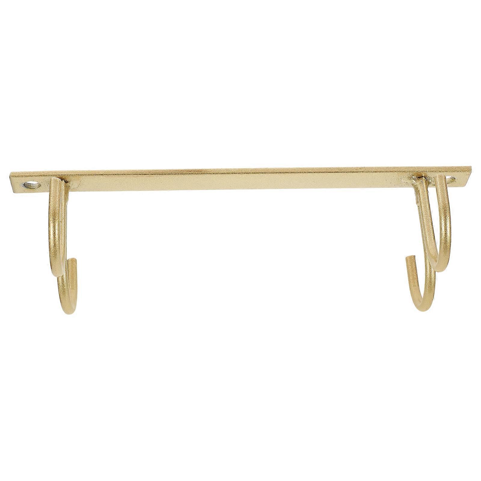 Hook Shape Kitchen Cupboard Rack for Kitchen and Bathroom Use Golden Iron 1Pack