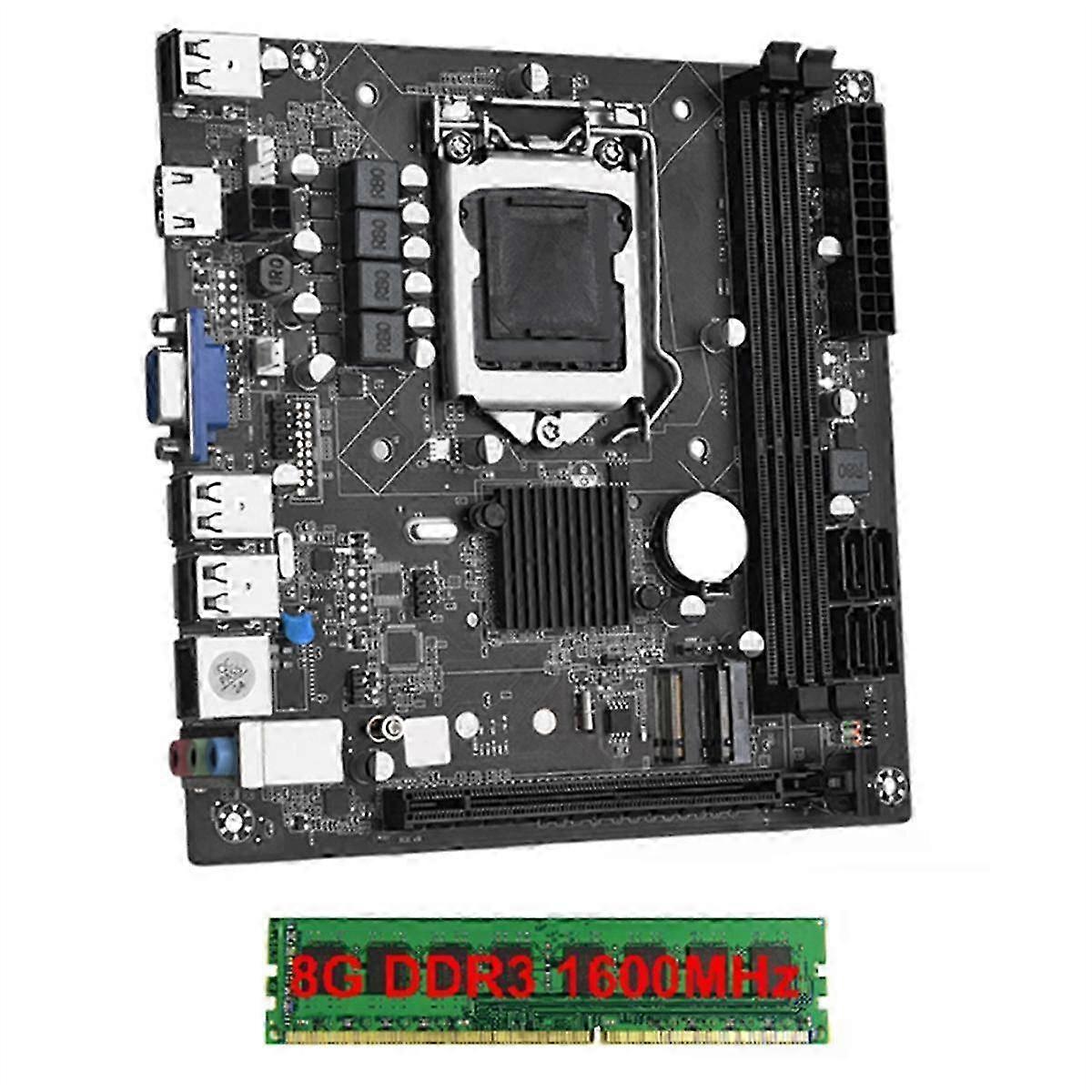 Carte mère de bureau ITX H61 avec 8 Go de RAM DDR3, prise en charge du processeur LGA 1155 et carte réseau 100M
