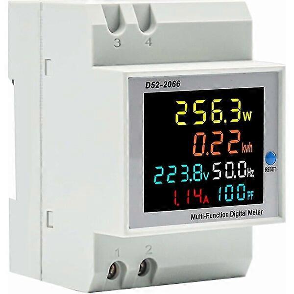 Single-phase digital watt-hour meter, 40 - 300V 100A, six-in-one parameter display