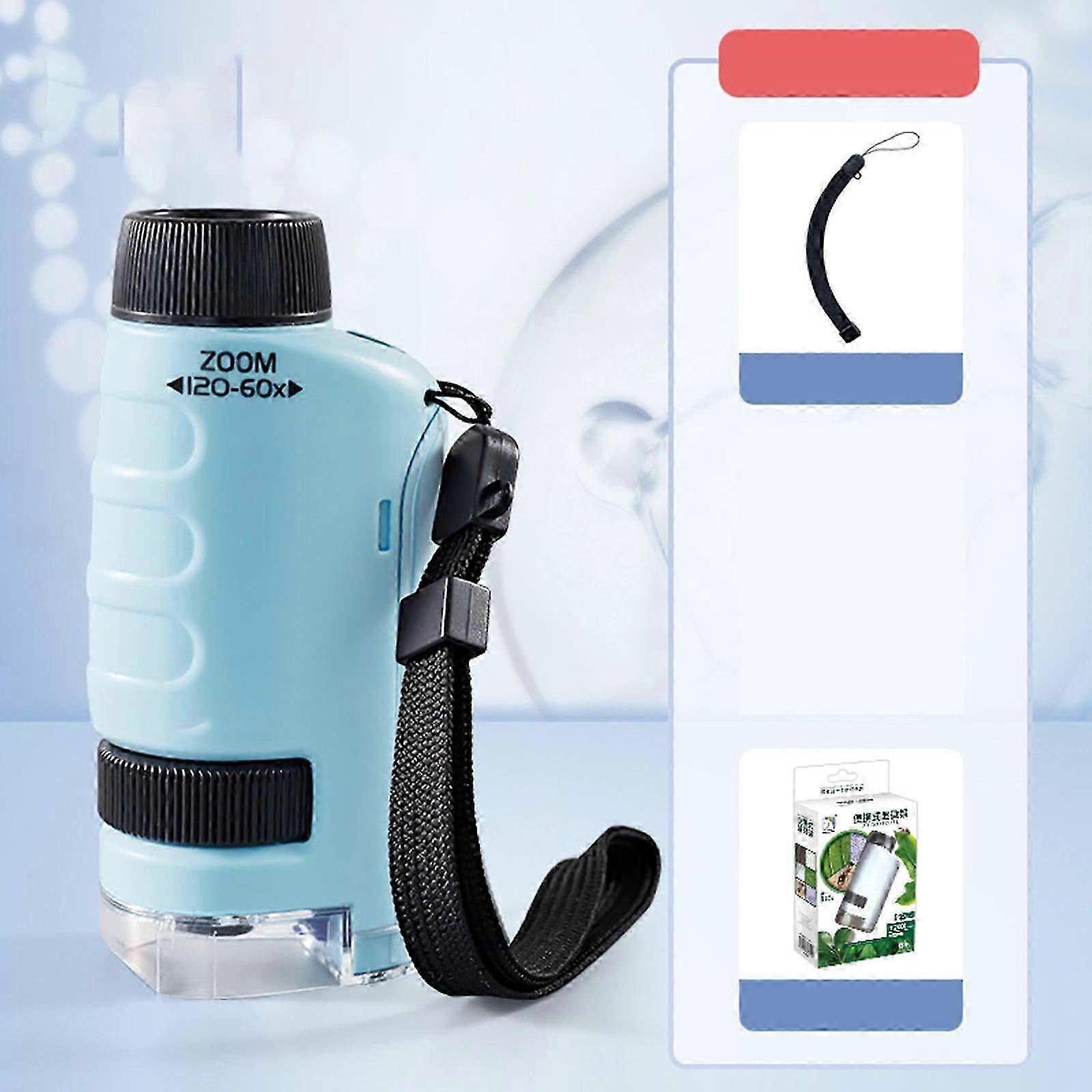 Portable Microscope, Handheld Pocket Microscope for Outdoor Science, Mini Microscope Gift For Child,WHITE