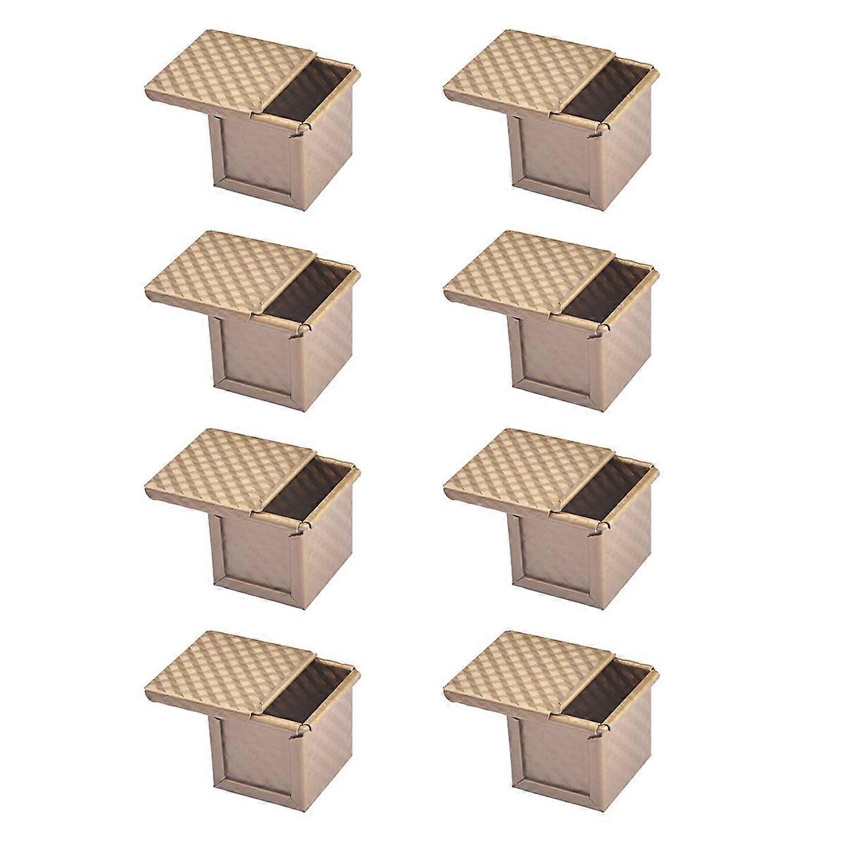 8X Square Loaf Pan with Lid Toast Mold Bread Pan Pullman Loaf Pan with Cover Non-Stick Mini Water Sq