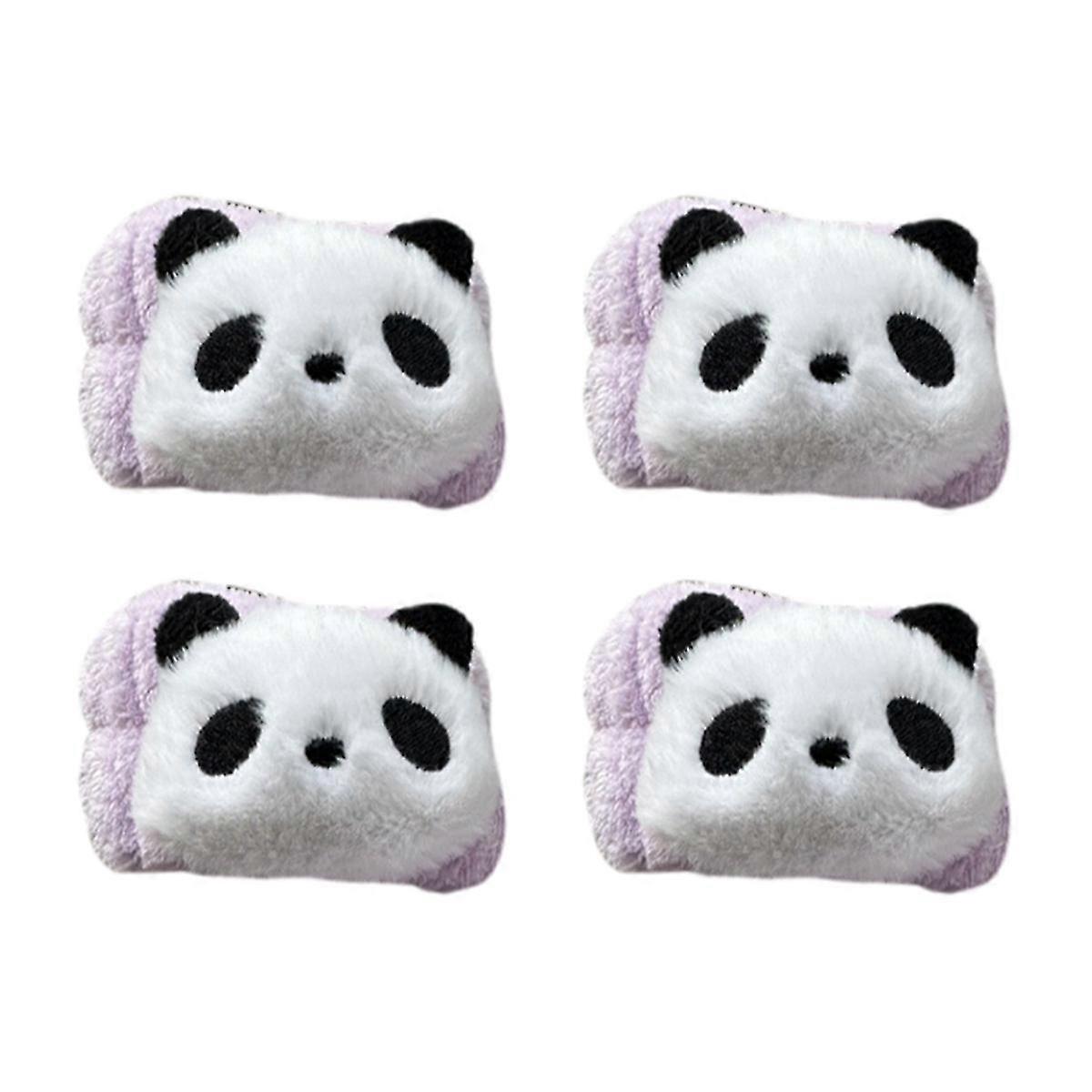 4 Sets Face Washing Wristbands Absorbent Sleeve Purple-Panda