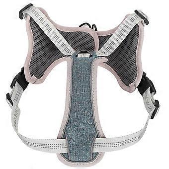 Outdoor Dog Vest Harness Pet Adjustable AntiLost Vest Harness for Large Medium Dog(Blue M)