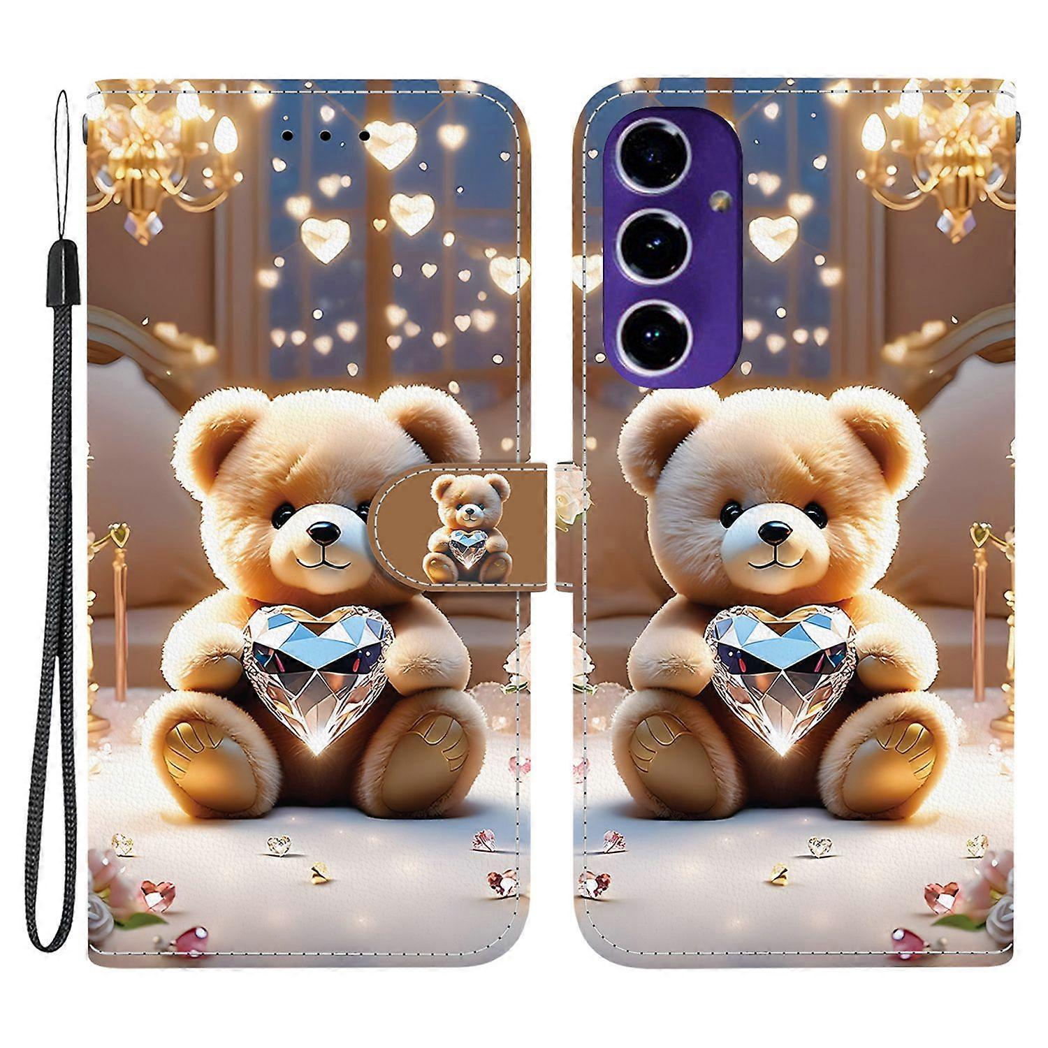 For Samsung Galaxy A17 5G/ A26 5G Leather Case Stand Wallet Pattern Printing Phone Cover with Wrist Strap