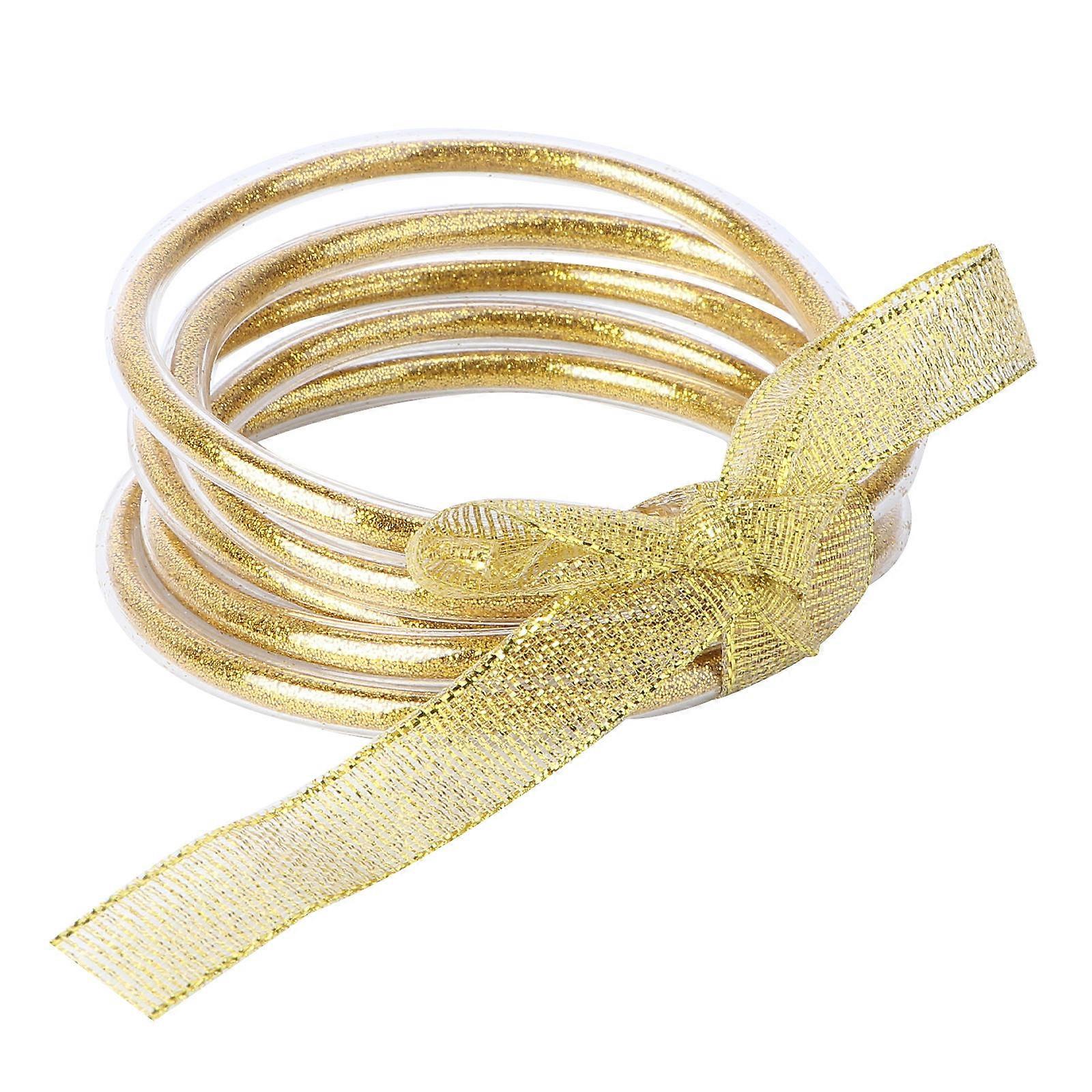 Simple Wristband 1Pack Golden Transparent Tube Ornament Designed For Daily Wearing Friends