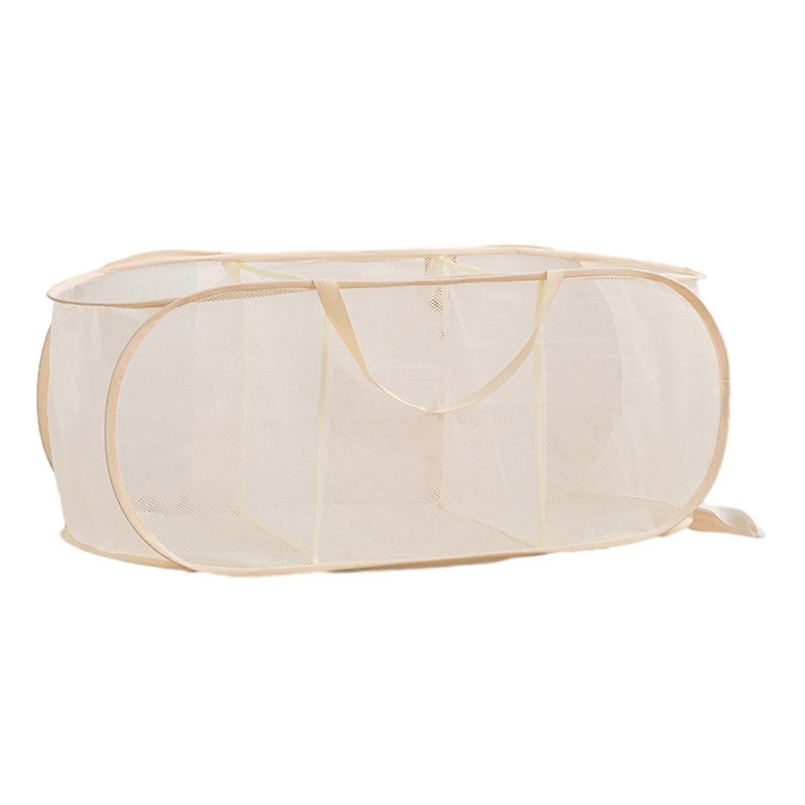 Large capacity folding laundry basket with partitions for home storage