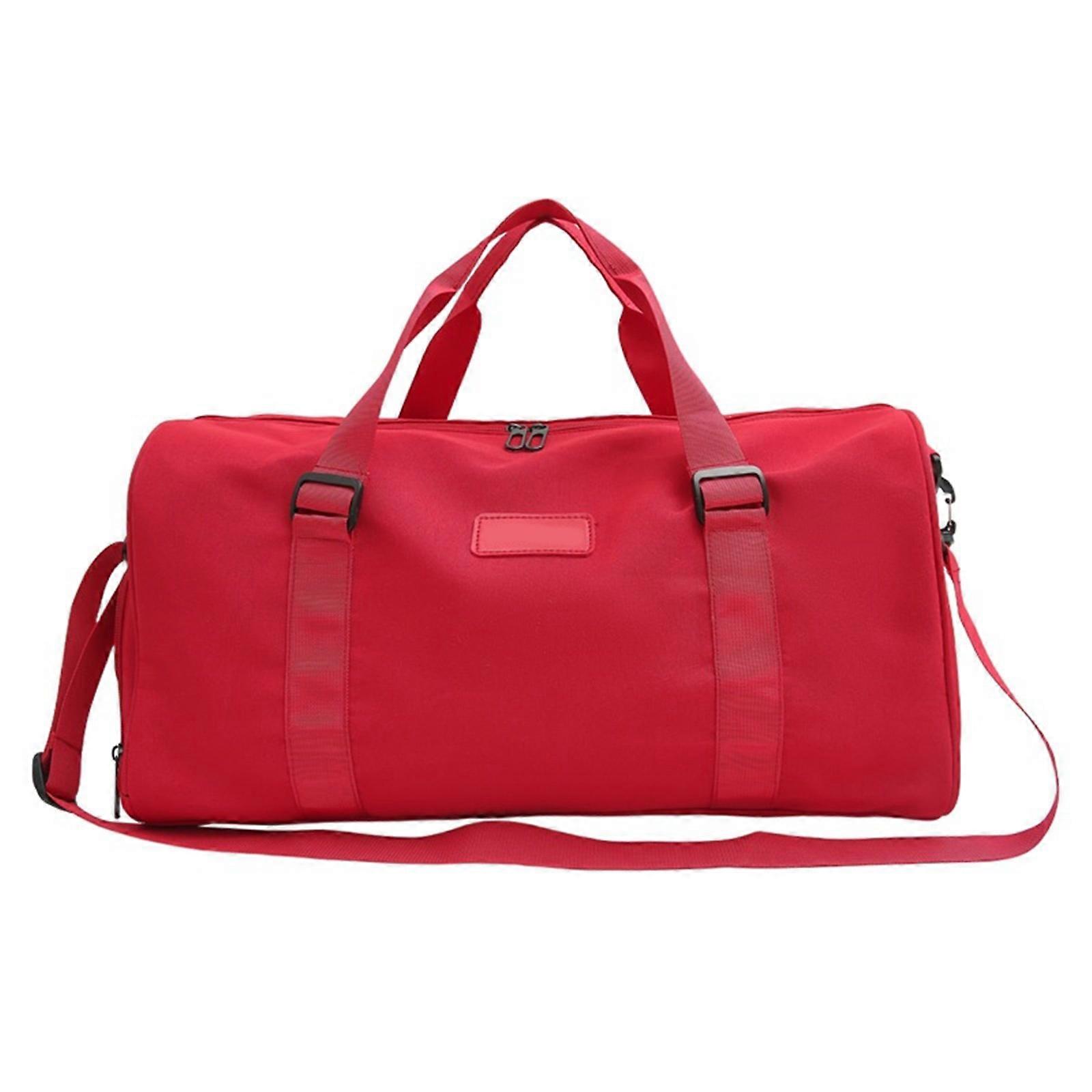 Lightweight Water Resistant Gym Bag For Travel Separate Wet Dry Zones Spacious Nylon Storage Adjustable Shoulder Strap Multi Functional Compact