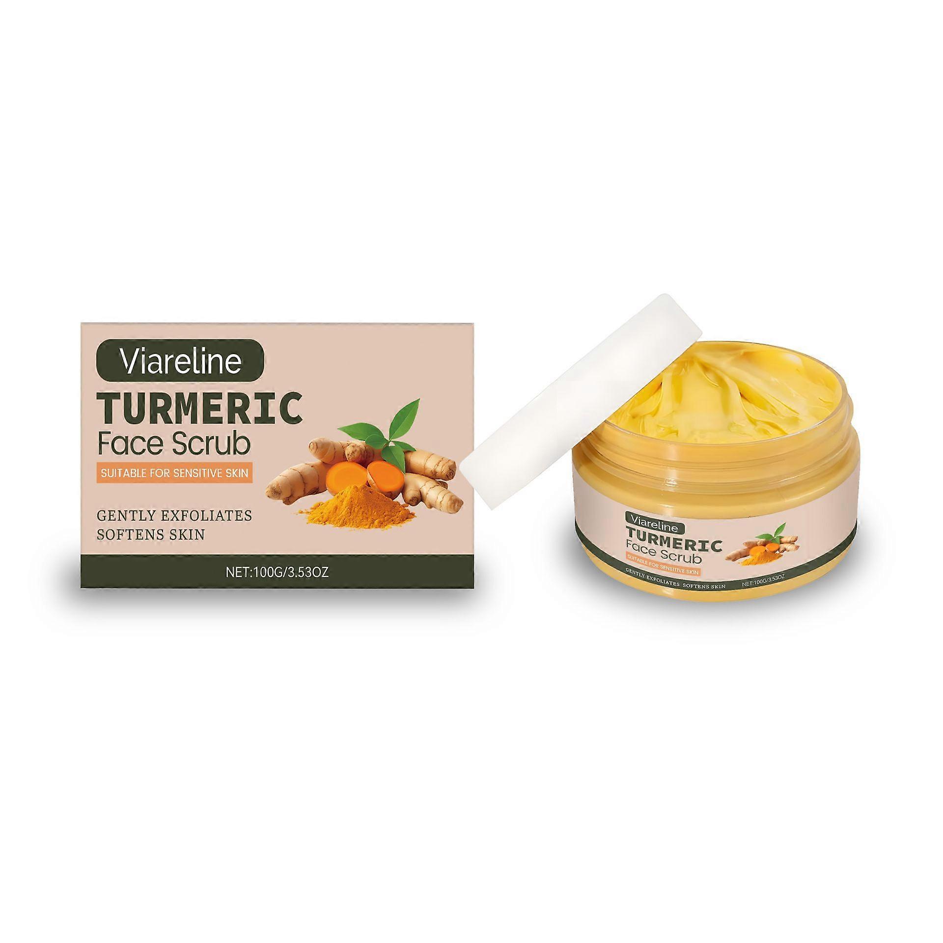 Turmeric Exfoliating Facial Scrub, Natural Face Exfoliator Scrubber, Deep Cleansing Face Scrub Deep Cleansing, Pore Refining, for All Skin Types