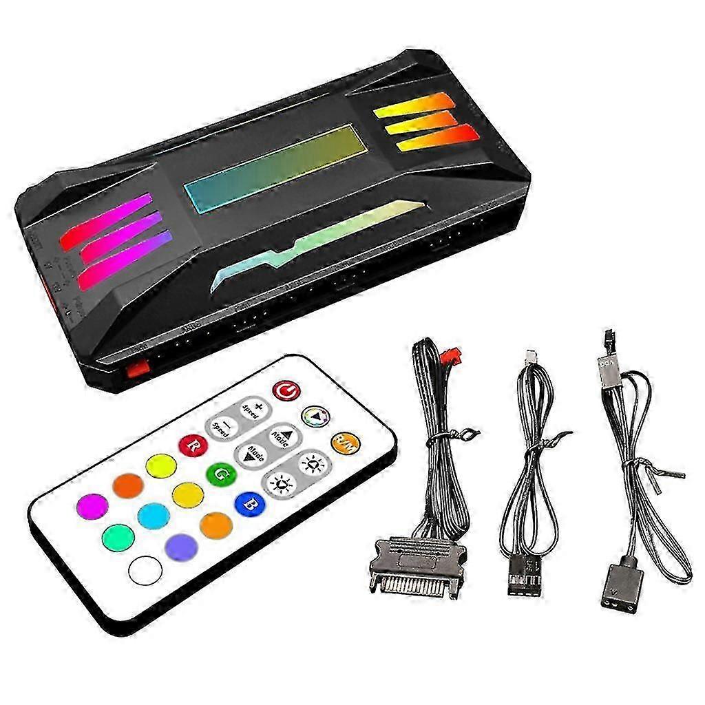 PWM fan controller for Coolmoon ARGB with smart remote and 4pin 3pin connectors