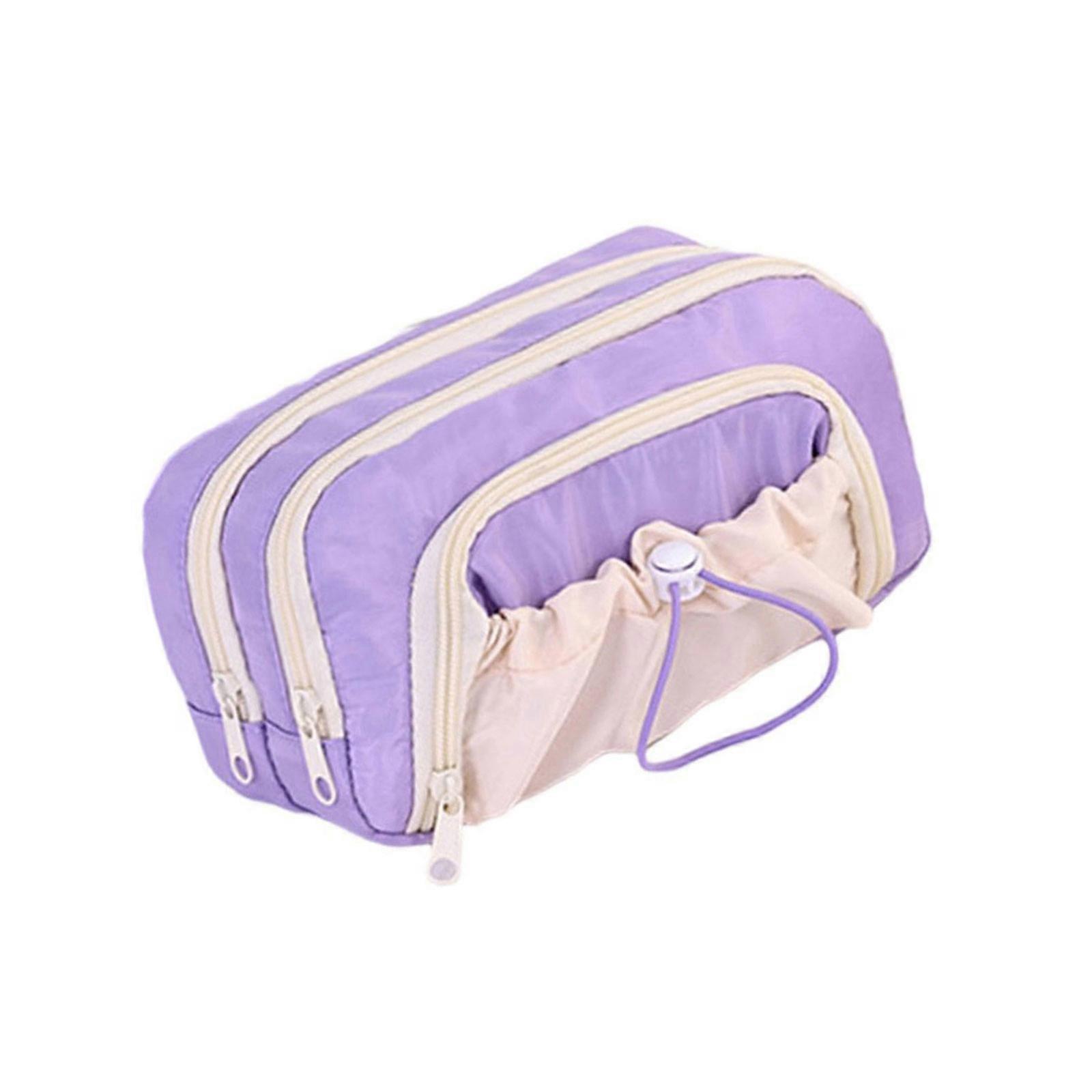 Drawstring  School Pouches  Multi Layer Organization   Front Pocket Lovely Case School  Perfect For Backpacks  Purple